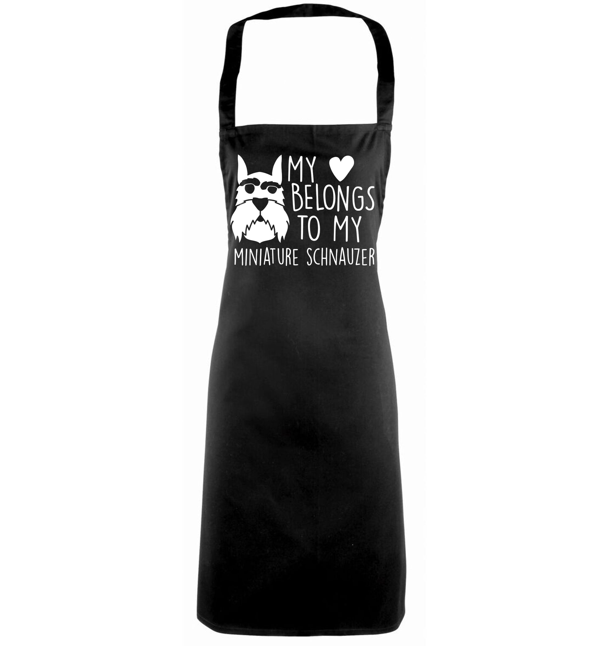 My heart belongs to my miniature schnauzer black apron