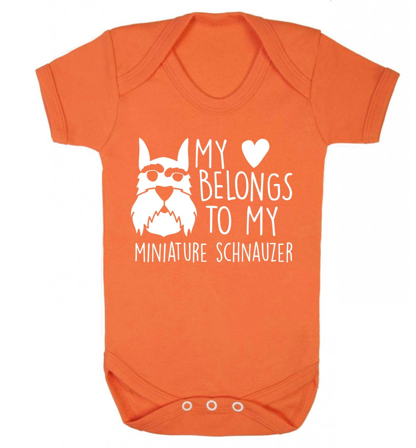 My heart belongs to my miniature schnauzer Baby Vest orange 18-24 months