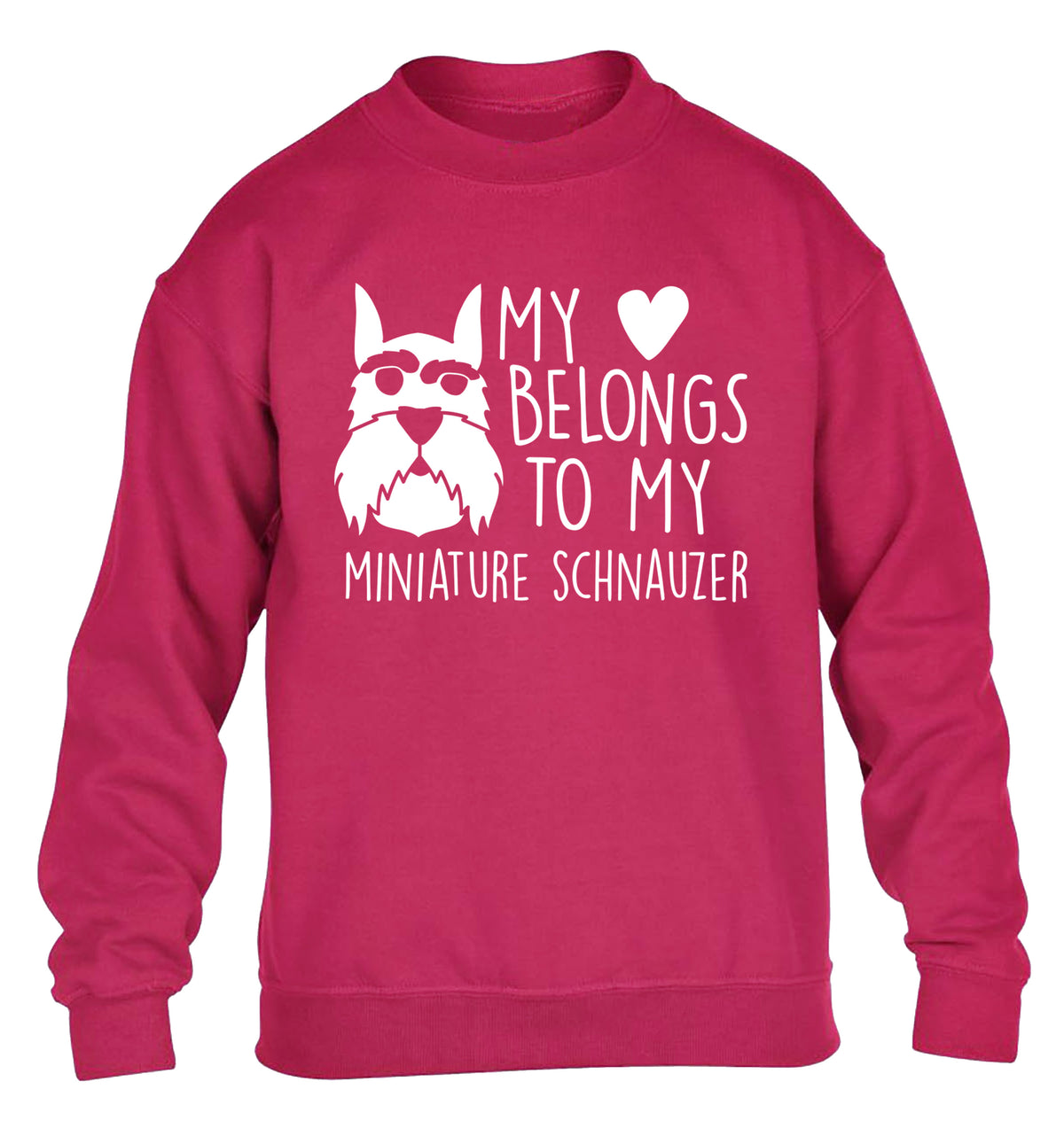 My heart belongs to my miniature schnauzer children's pink sweater 12-13 Years