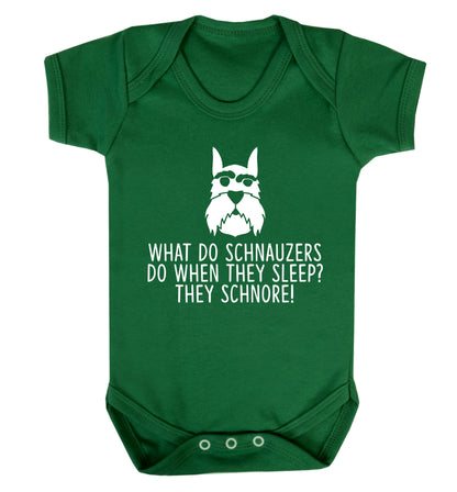 What do schnauzers do when they sleep? Schnore! Baby Vest green 18-24 months