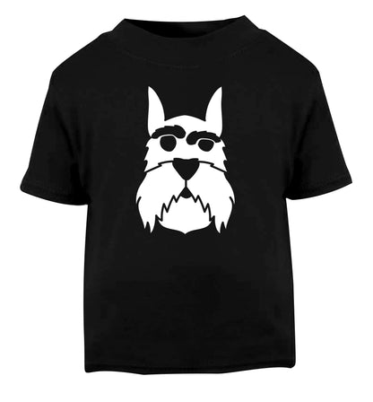 Schnauzer dog illustration Black Baby Toddler Tshirt 2 years