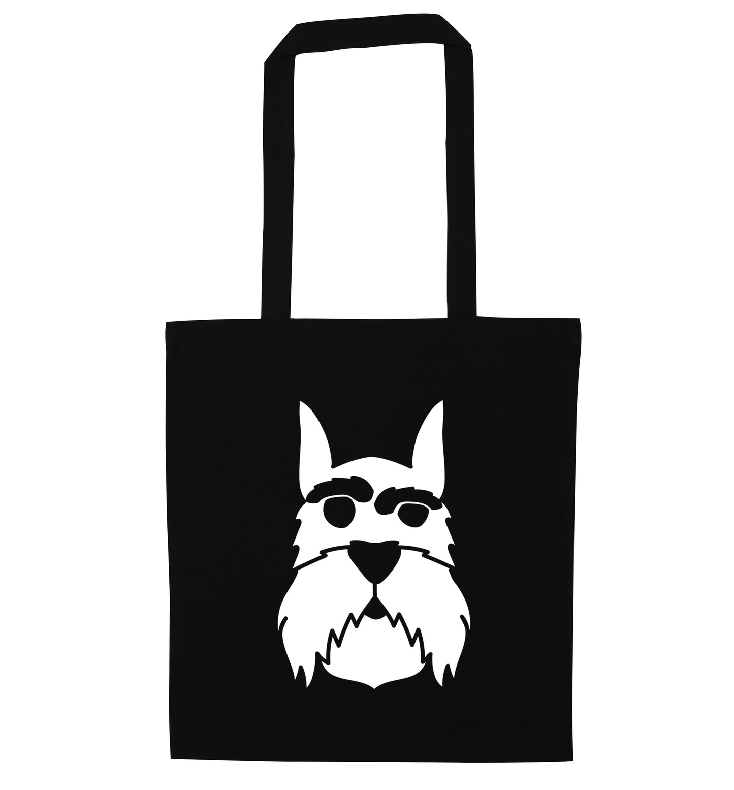 Schnauzer dog illustration black tote bag