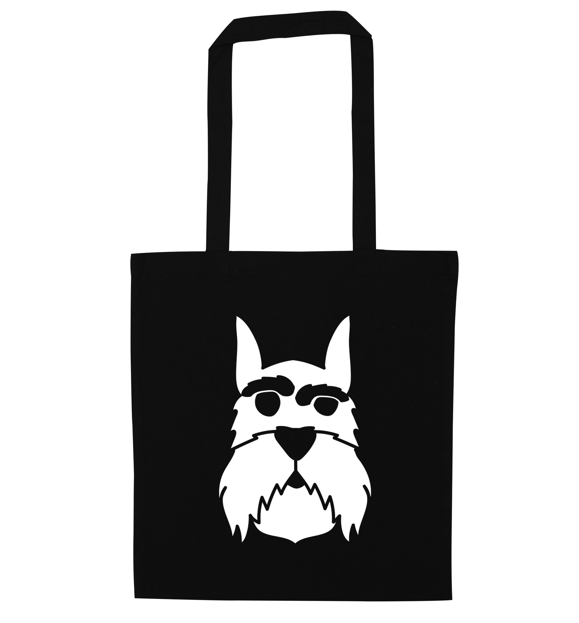 Schnauzer dog illustration black tote bag