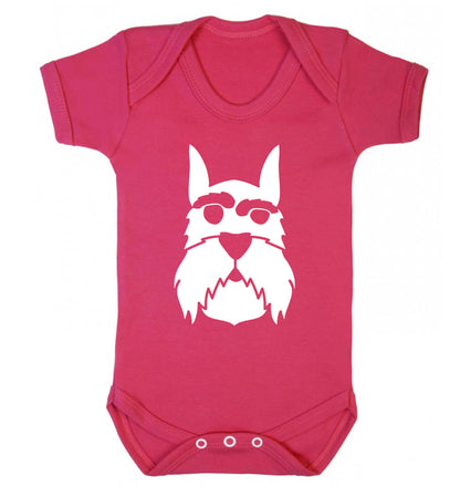 Schnauzer dog illustration Baby Vest dark pink 18-24 months