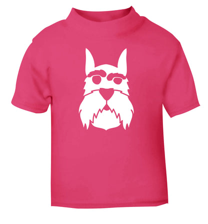 Schnauzer dog illustration pink Baby Toddler Tshirt 2 Years