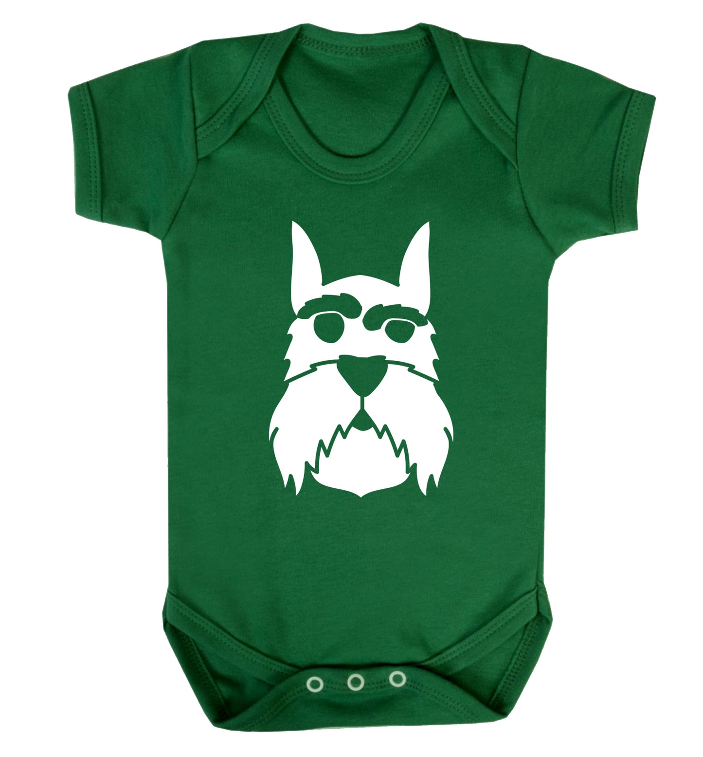 Schnauzer dog illustration Baby Vest green 18-24 months