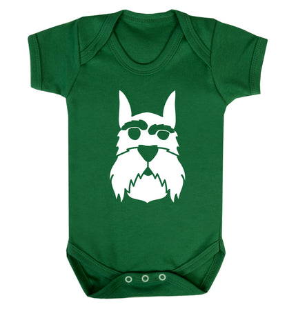 Schnauzer dog illustration Baby Vest green 18-24 months