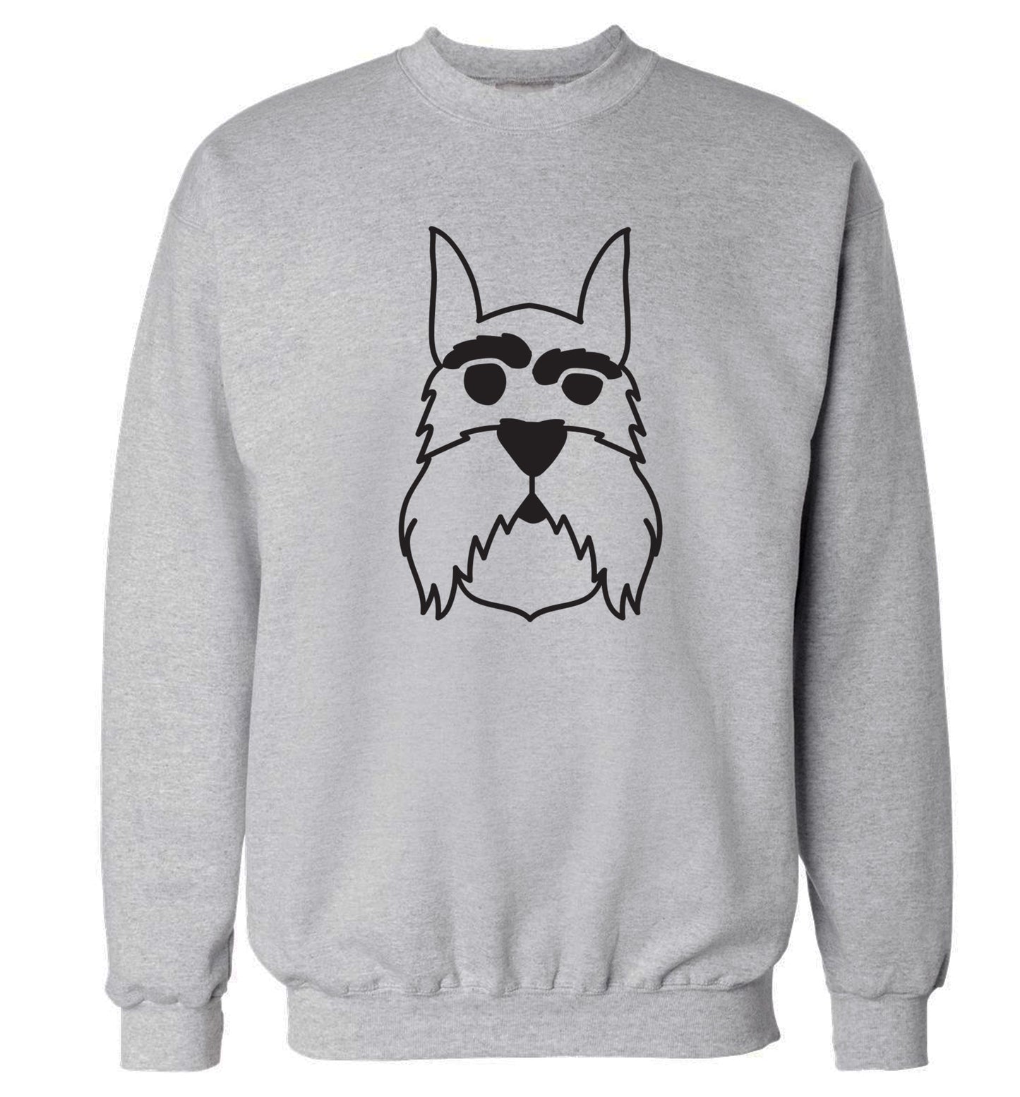 Schnauzer dog illustration Adult's unisex grey Sweater 2XL
