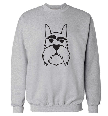 Schnauzer dog illustration Adult's unisex grey Sweater 2XL