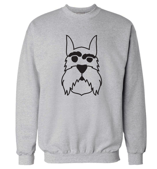 Schnauzer dog illustration Adult's unisex grey Sweater 2XL