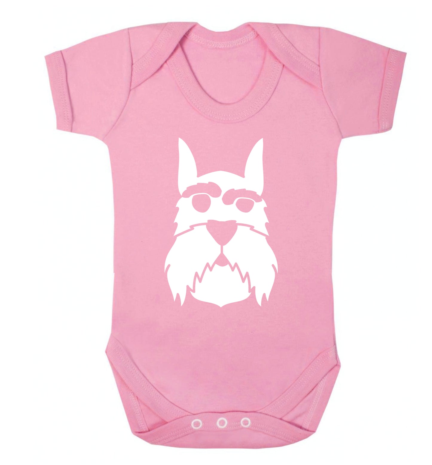 Schnauzer dog illustration Baby Vest pale pink 18-24 months