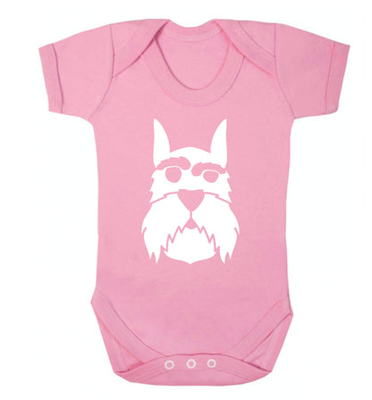 Schnauzer dog illustration Baby Vest pale pink 18-24 months