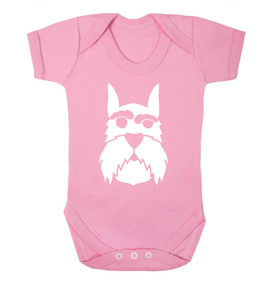 Schnauzer dog illustration Baby Vest pale pink 18-24 months
