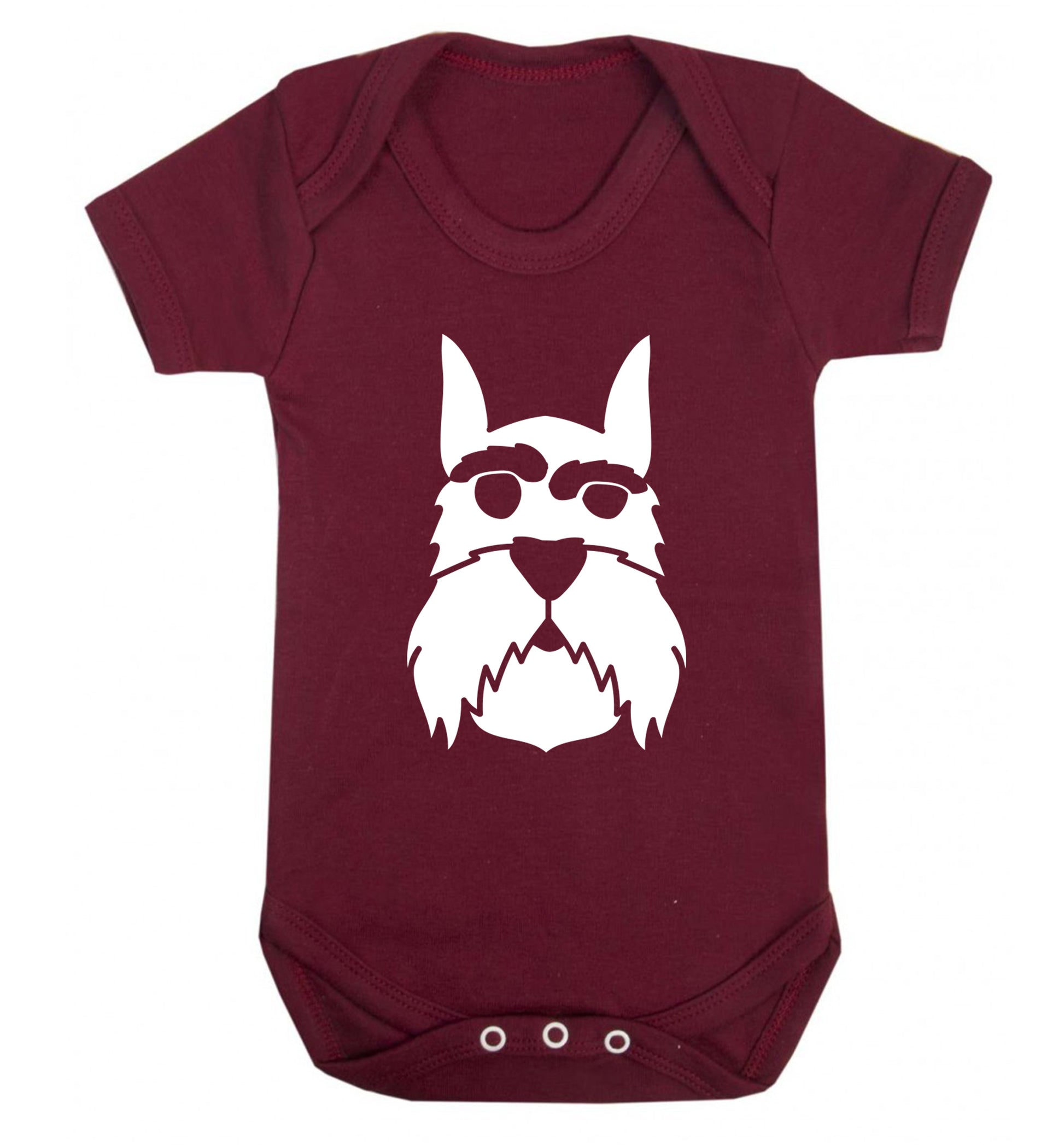 Schnauzer dog illustration Baby Vest maroon 18-24 months