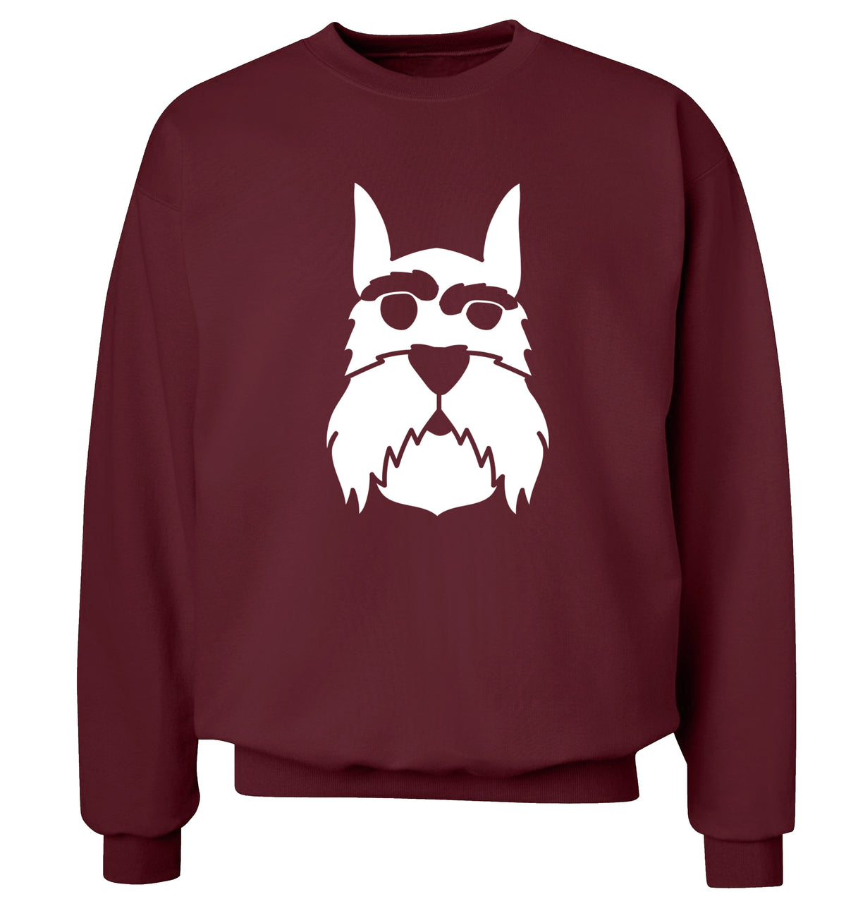 Schnauzer dog illustration Adult's unisex maroon Sweater 2XL