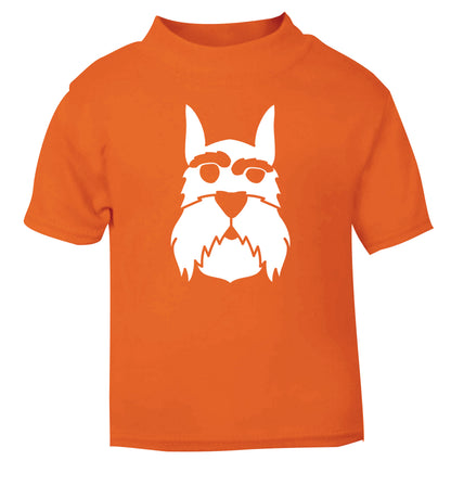 Schnauzer dog illustration orange Baby Toddler Tshirt 2 Years