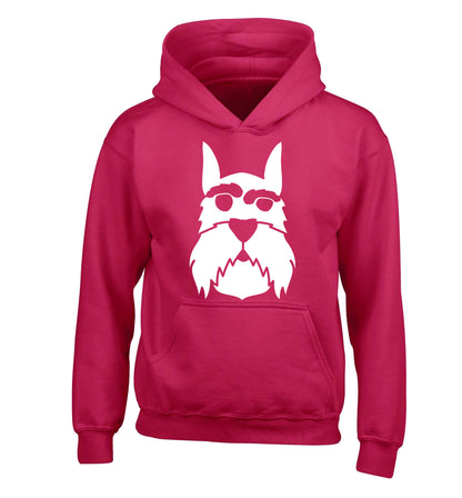 Schnauzer dog illustration children's pink hoodie 12-13 Years