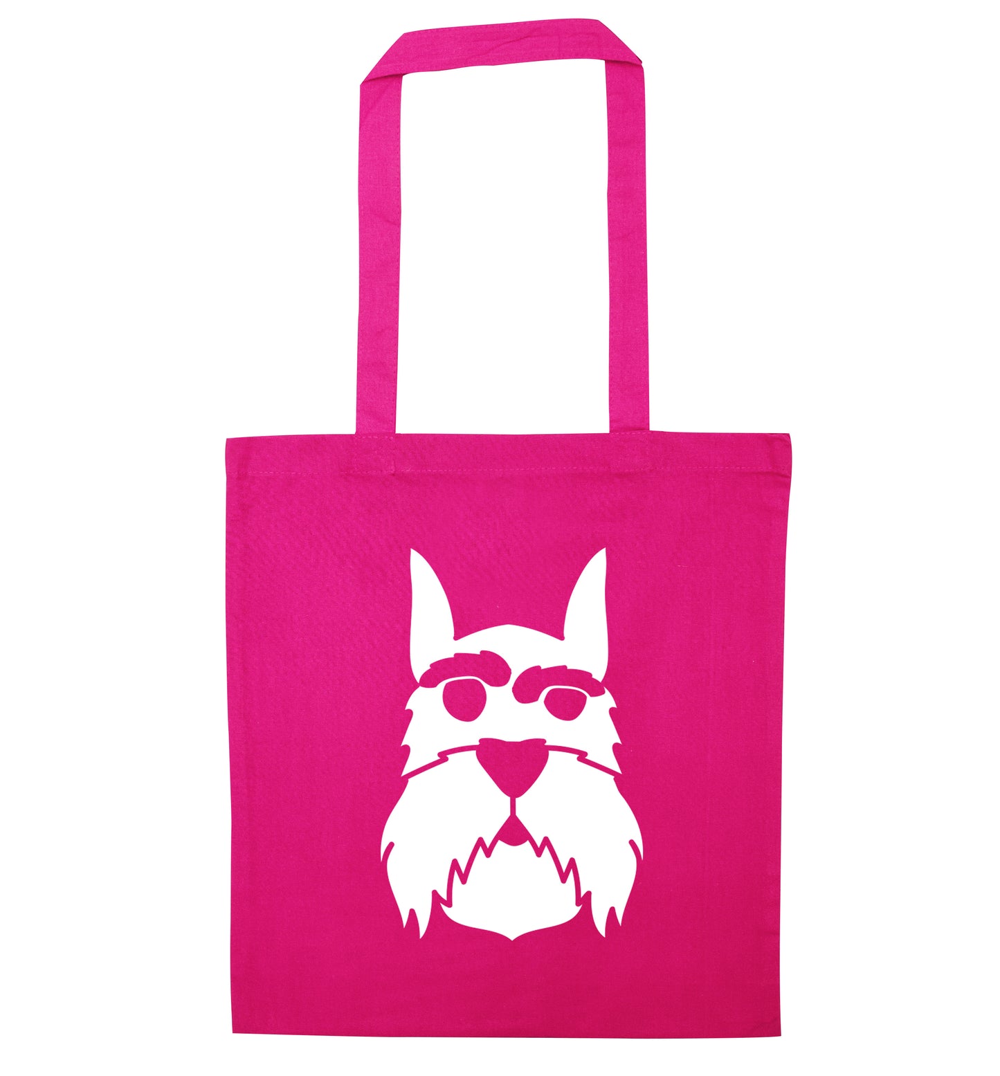 Schnauzer dog illustration pink tote bag
