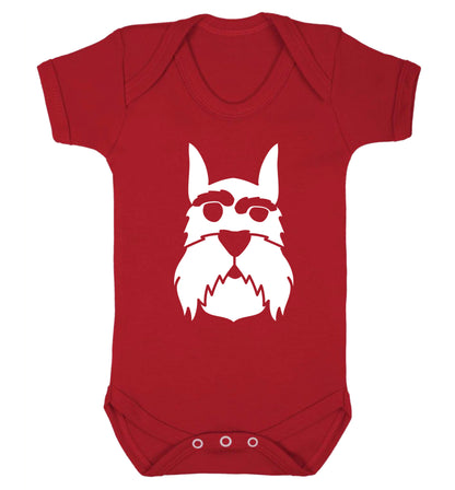Schnauzer dog illustration Baby Vest red 18-24 months