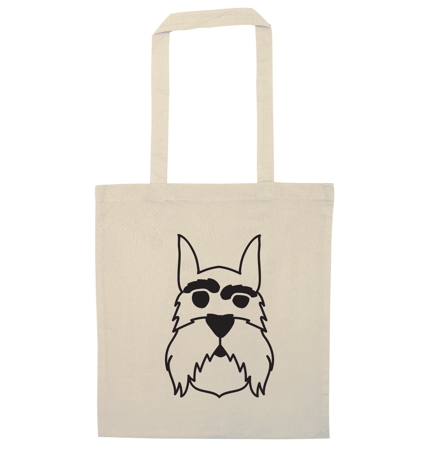Schnauzer dog illustration natural tote bag