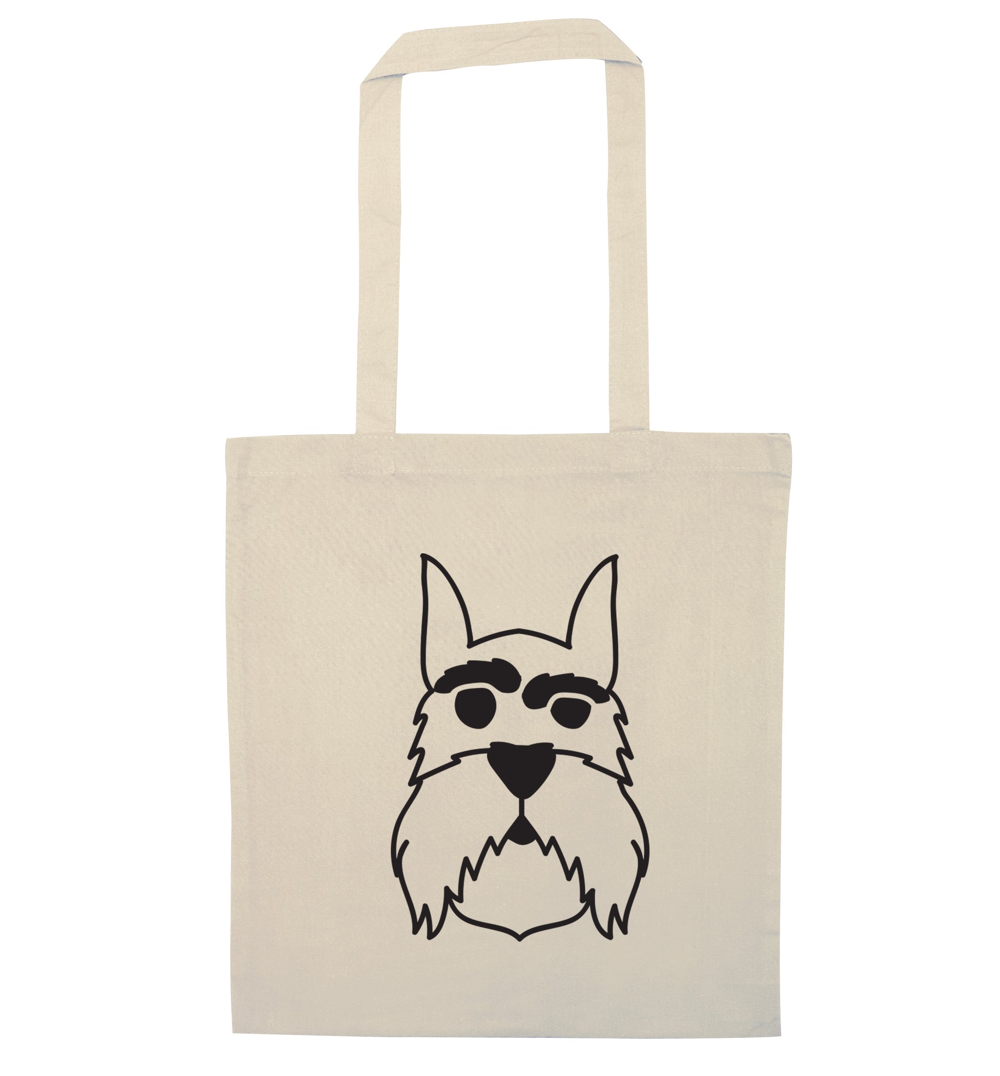 Schnauzer dog illustration natural tote bag