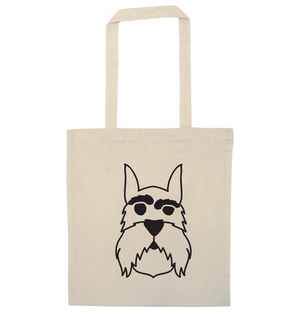 Schnauzer dog illustration natural tote bag