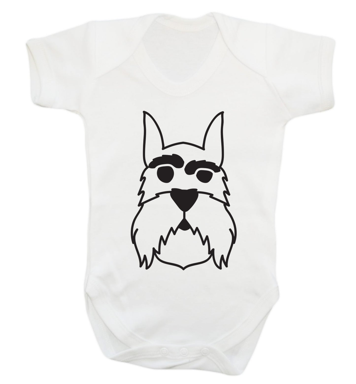 Schnauzer dog illustration Baby Vest white 18-24 months