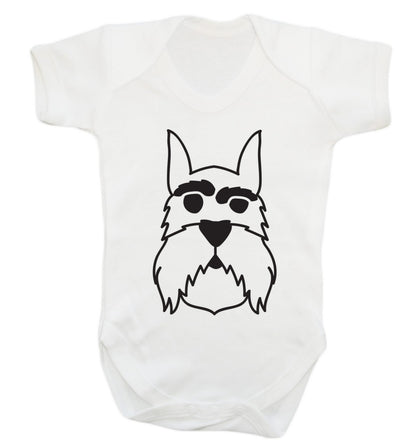 Schnauzer dog illustration Baby Vest white 18-24 months