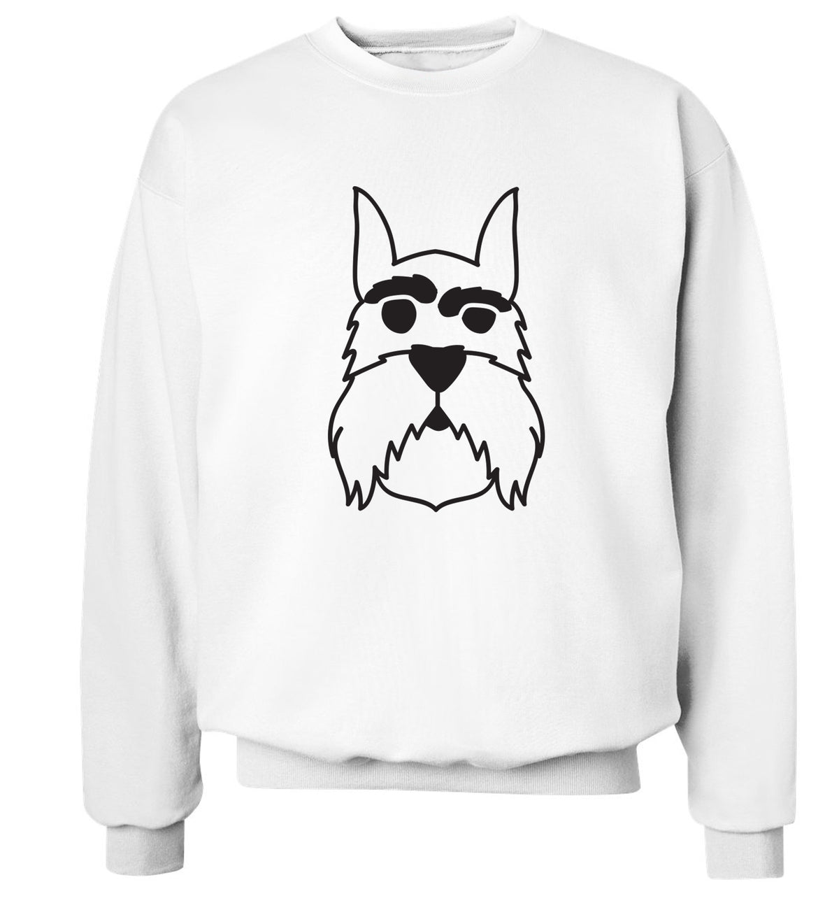 Schnauzer dog illustration Adult's unisex white Sweater 2XL