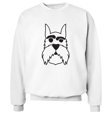 Schnauzer dog illustration Adult's unisex white Sweater 2XL