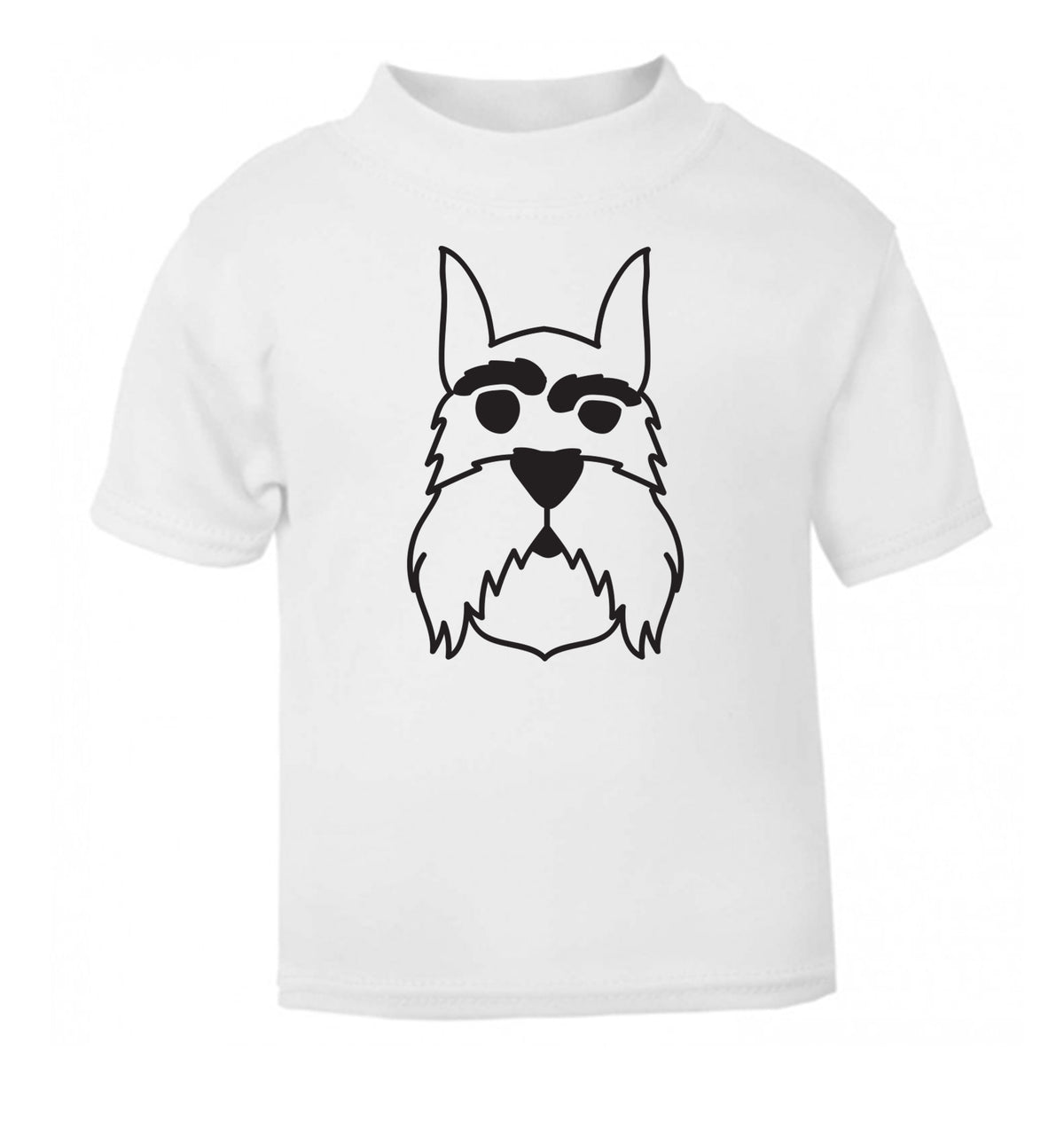 Schnauzer dog illustration white Baby Toddler Tshirt 2 Years