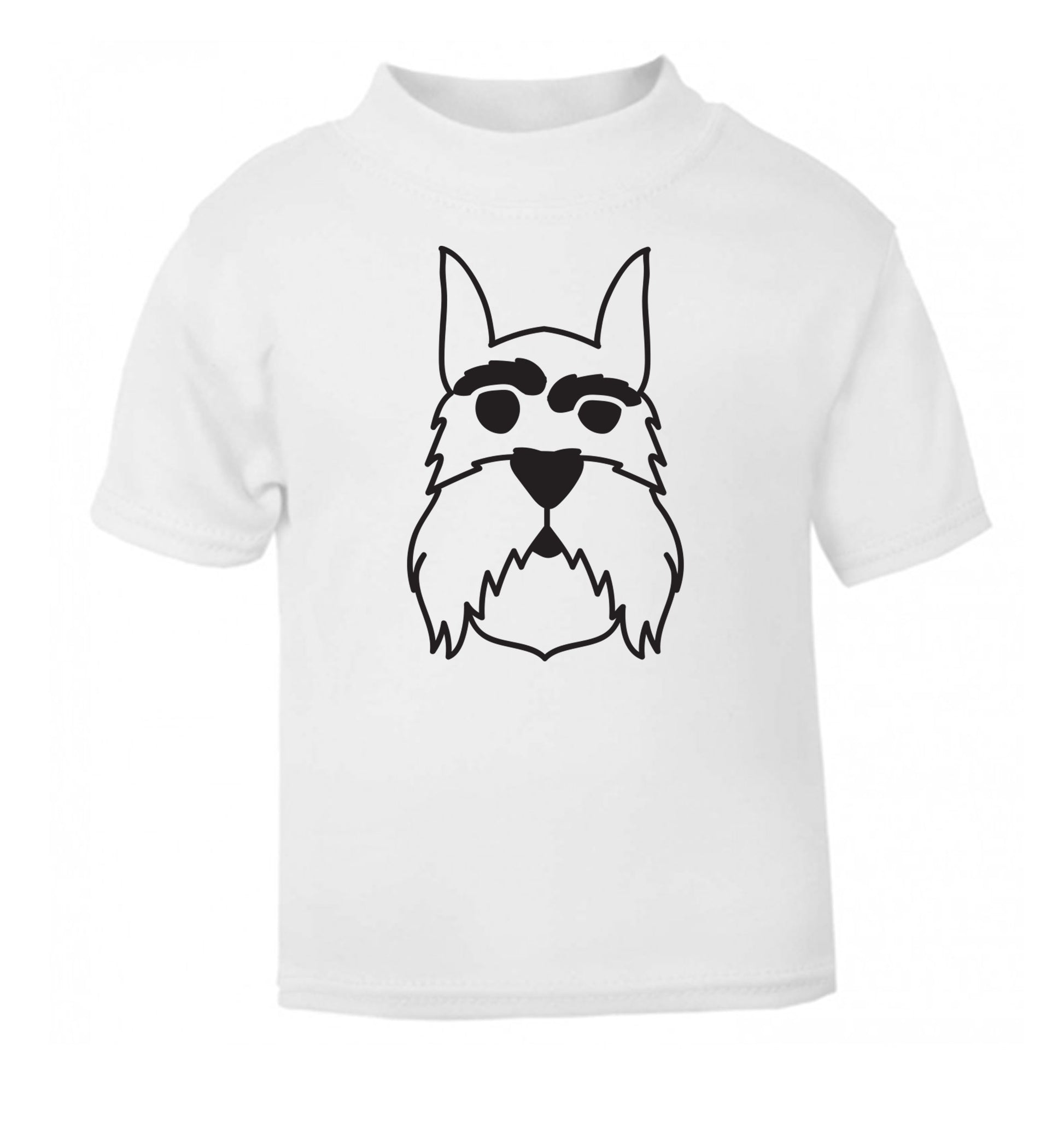 Schnauzer dog illustration white Baby Toddler Tshirt 2 Years