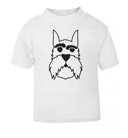 Schnauzer dog illustration white Baby Toddler Tshirt 2 Years
