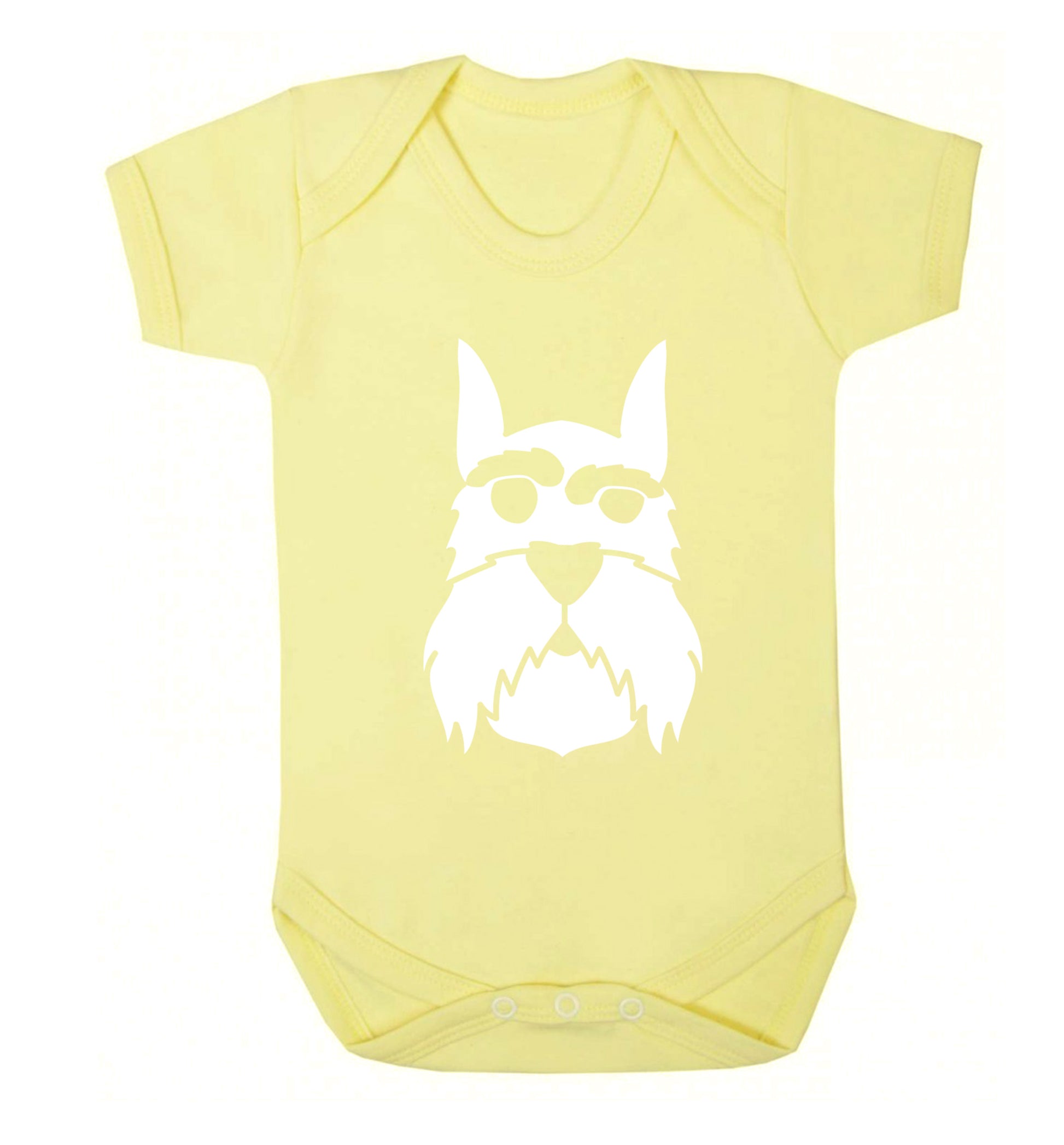 Schnauzer dog illustration Baby Vest pale yellow 18-24 months