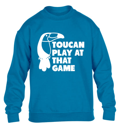 Toucan play at that game children's blue sweater 12-13 Years