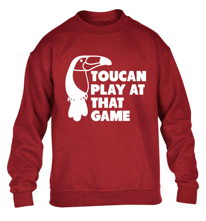 Toucan play at that game children's grey sweater 12-13 Years