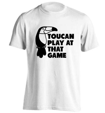 Toucan play at that game adults unisex white Tshirt 2XL