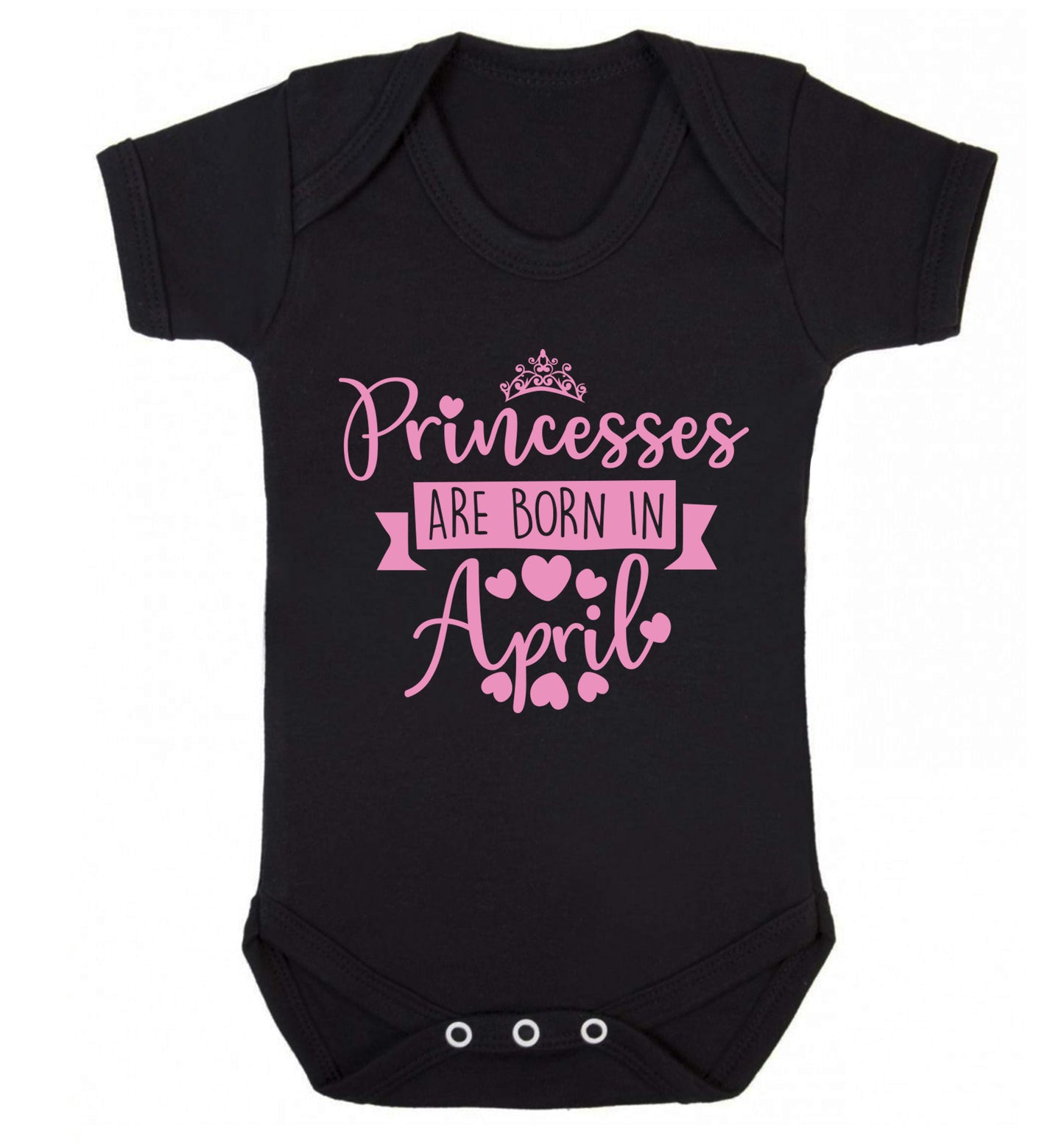 Princesses are born in April Baby Vest black 18-24 months
