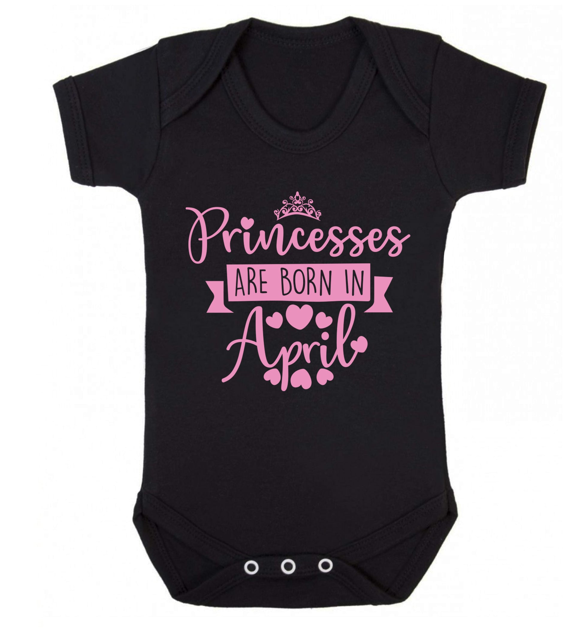 Princesses are born in April Baby Vest black 18-24 months