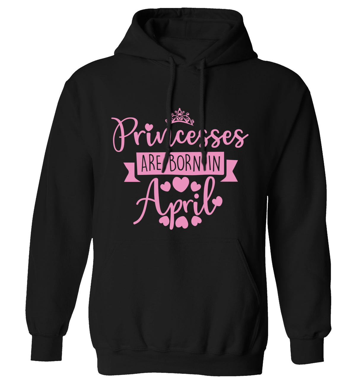 Princesses are born in April adults unisex black hoodie 2XL