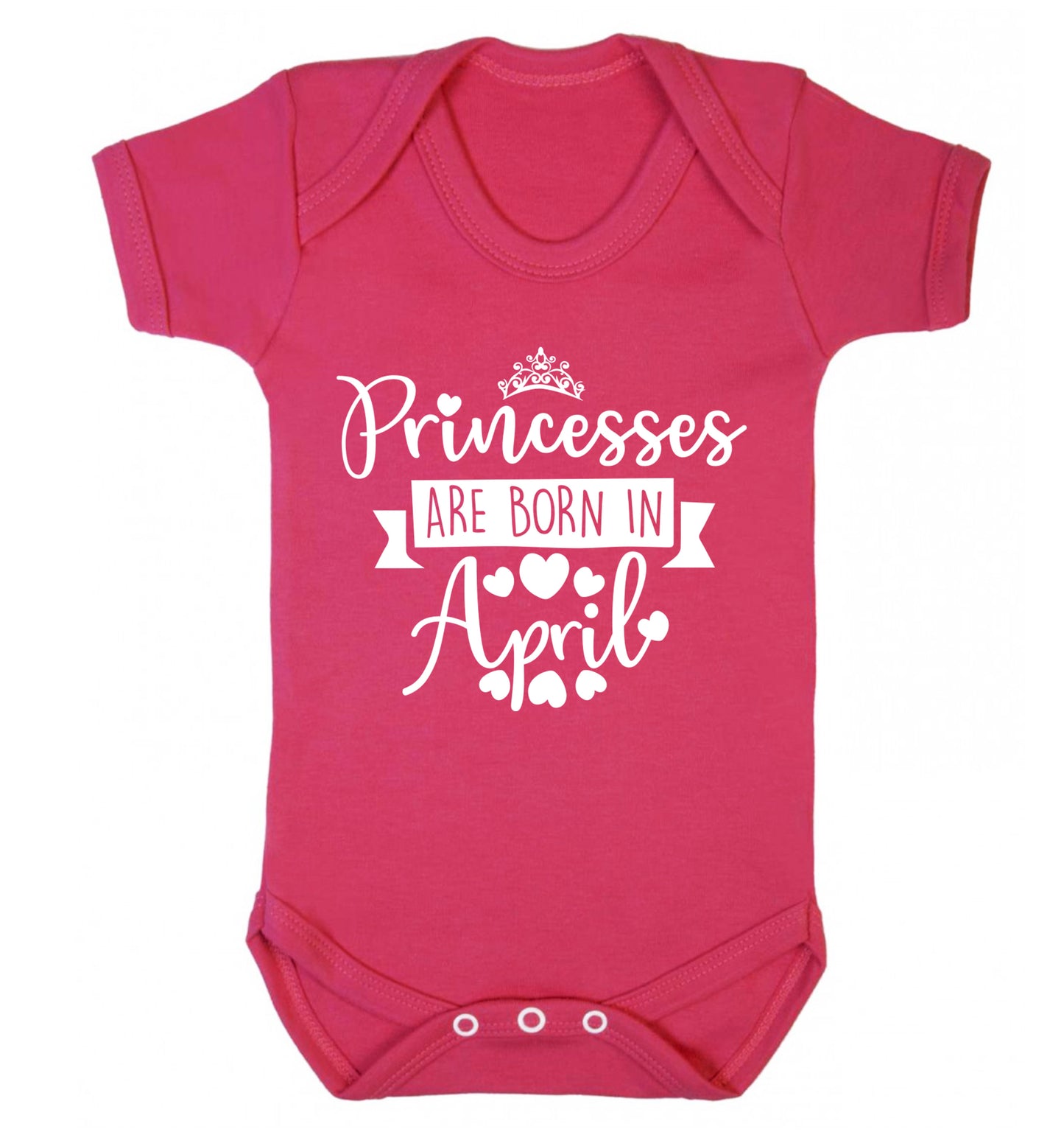 Princesses are born in April Baby Vest dark pink 18-24 months