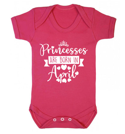 Princesses are born in April Baby Vest dark pink 18-24 months