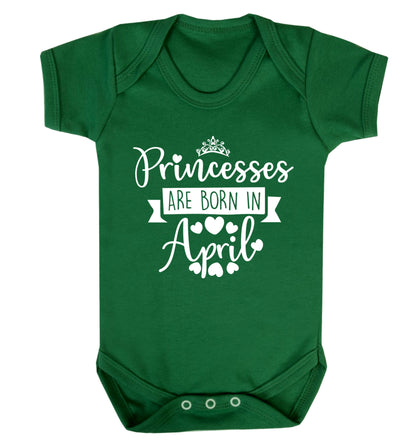 Princesses are born in April Baby Vest green 18-24 months
