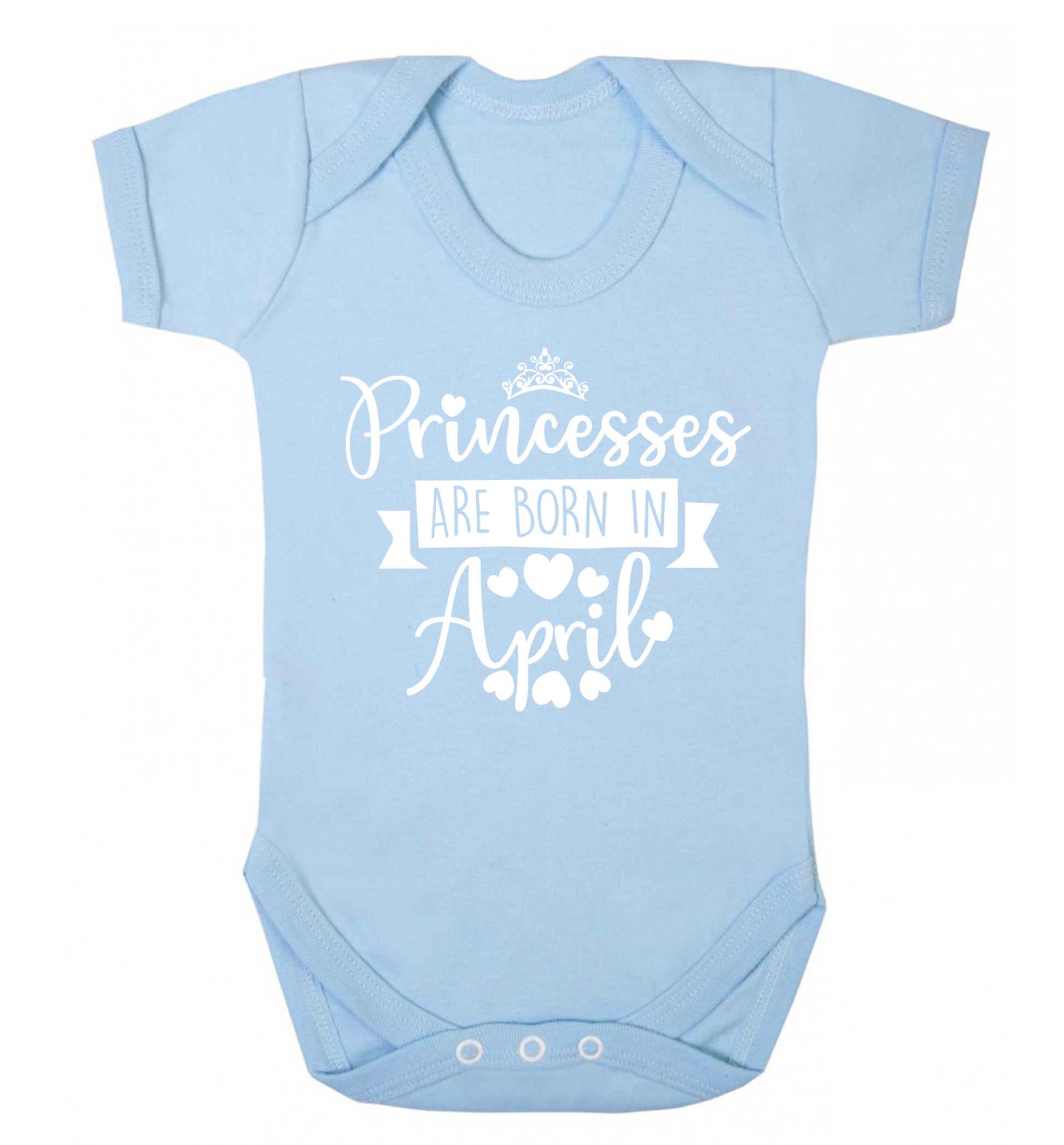 Princesses are born in April Baby Vest pale blue 18-24 months