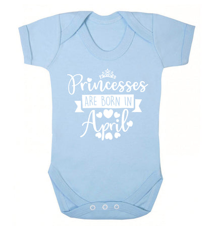 Princesses are born in April Baby Vest pale blue 18-24 months