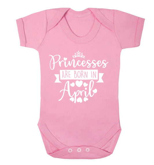 Princesses are born in April Baby Vest pale pink 18-24 months