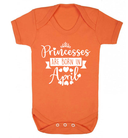 Princesses are born in April Baby Vest orange 18-24 months