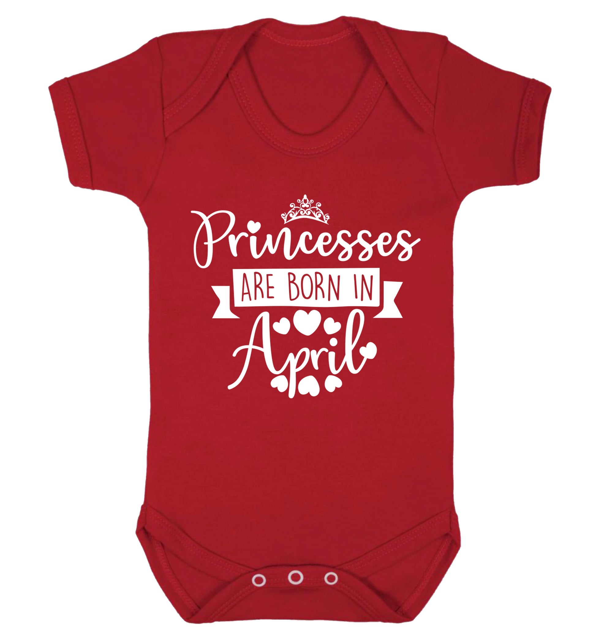 Princesses are born in April Baby Vest red 18-24 months