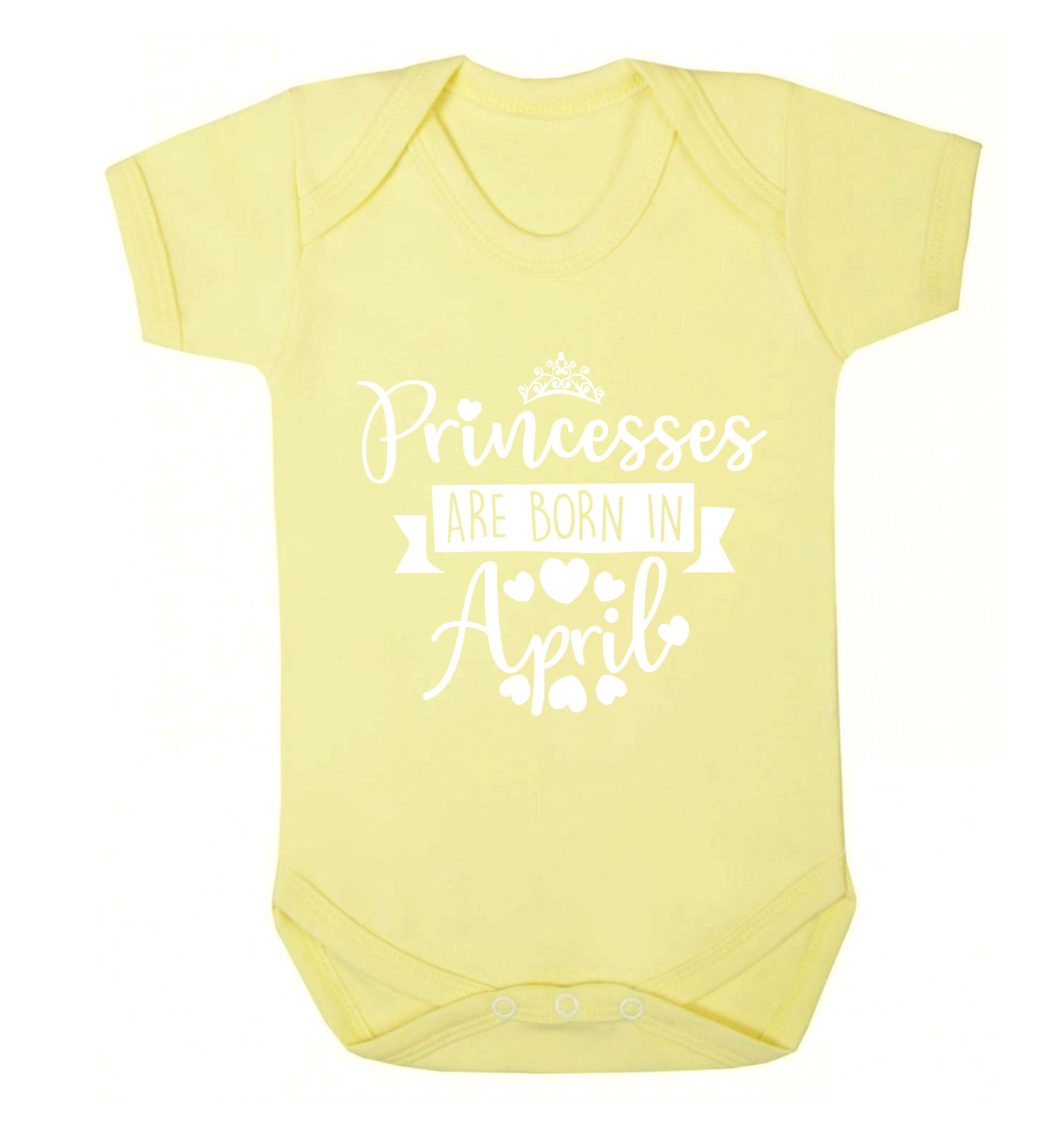 Princesses are born in April Baby Vest pale yellow 18-24 months