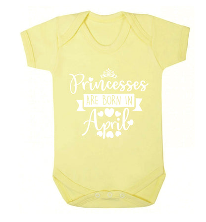 Princesses are born in April Baby Vest pale yellow 18-24 months